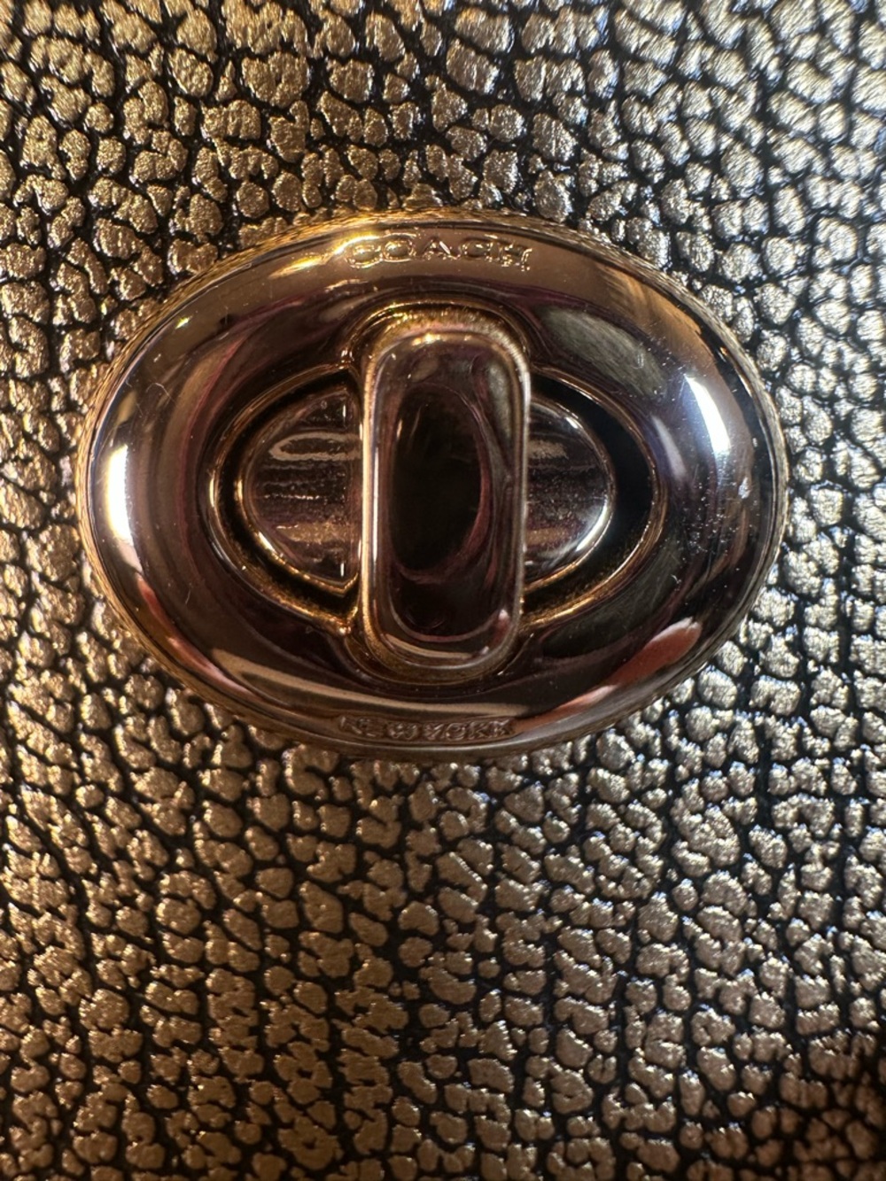 COACH Mini Prince St Metallic Gold Crossbody Like New - Picture 14 of 17